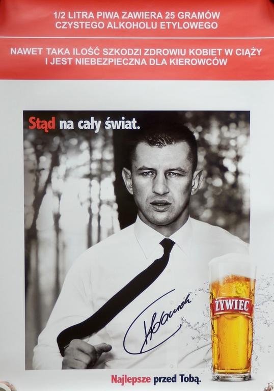 Plakat reklamowy - piwo żywiec - Adamek