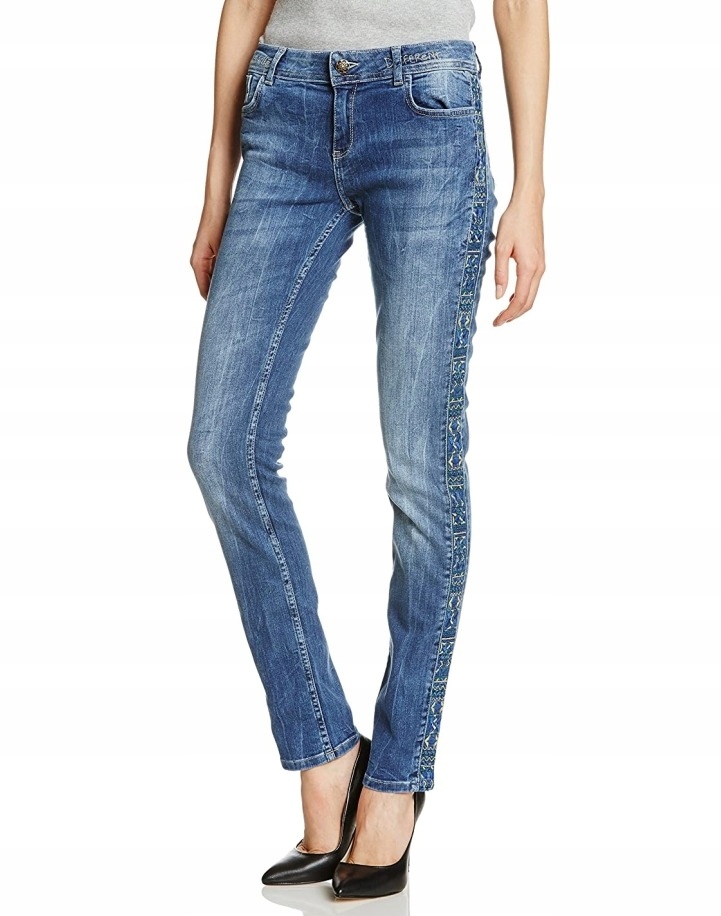 Spodnie DESIGUAL ORENSE damskie jeans lampasy r 27
