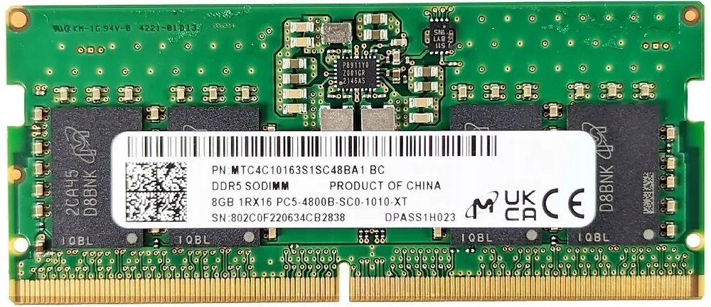 MICRON 8GB DDR5 4800 - MTC4C10163S1SC48BA1
