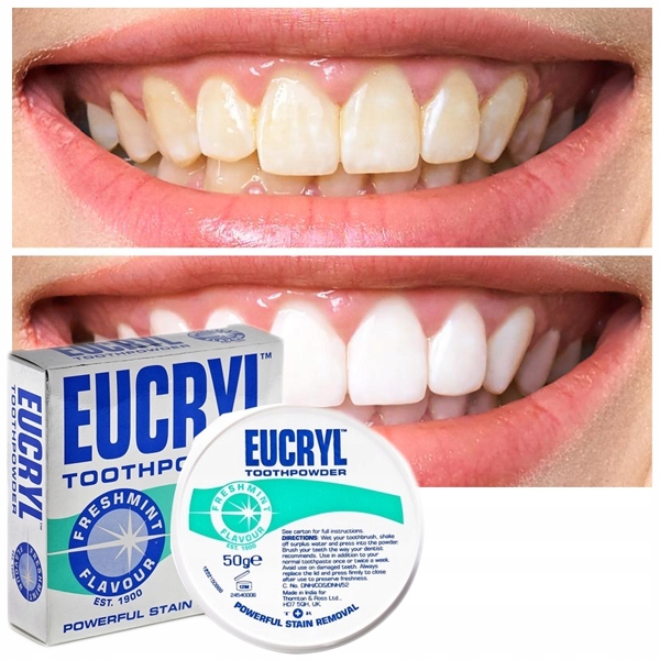Wybielanie zębów w domu - PROSZEK z Anglii Eucryl