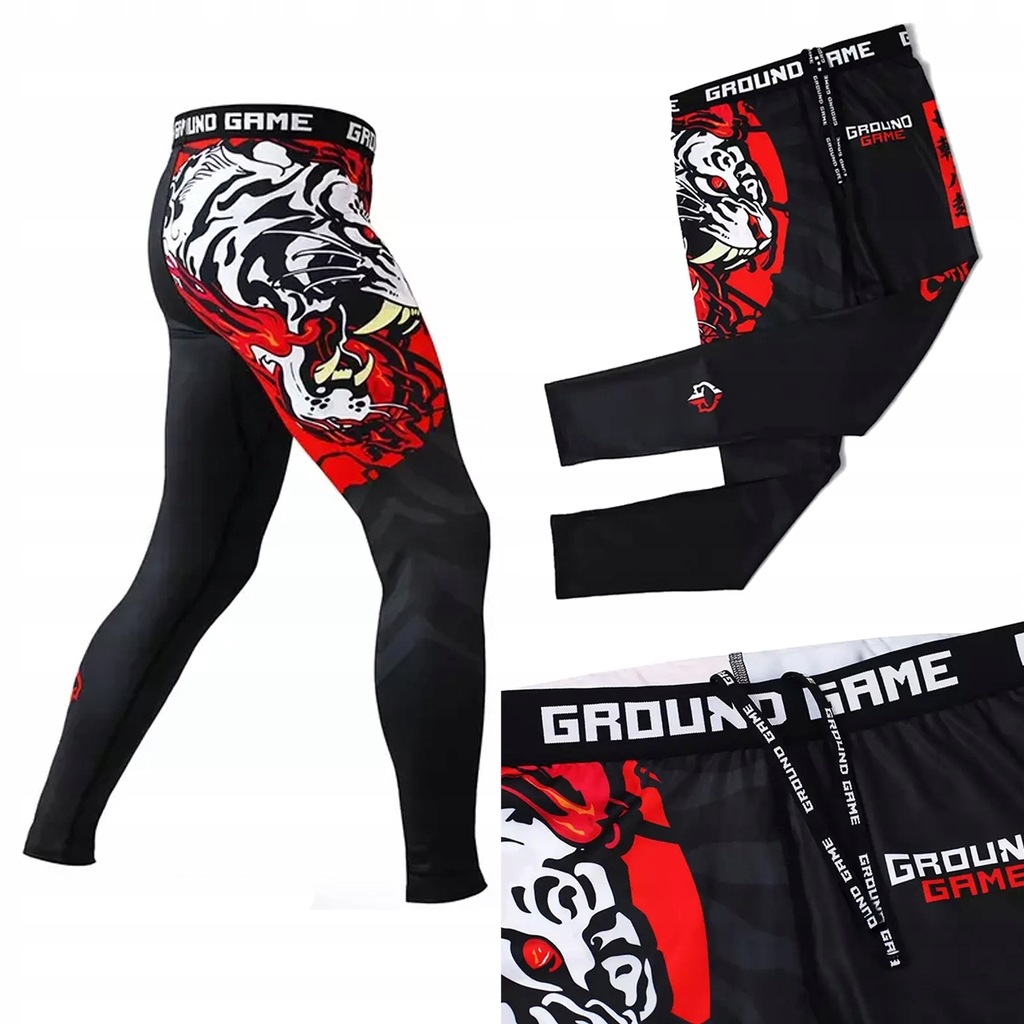 Legginsy kompresyjne męskie Ground Game White Tiger r. m