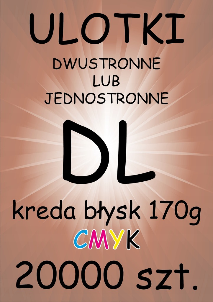 ULOTKI dwustronne DL KREDA Błysk 170g - 20000 szt.