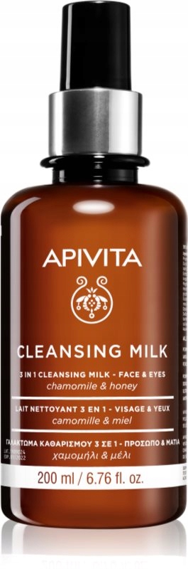 Apivita Cleansing Chamomile & Honey mleczko oczyszczające 3w1 do twarzy i o