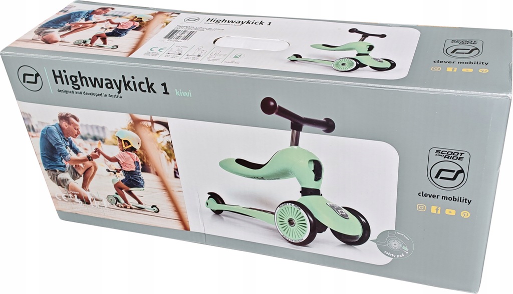 HULAJNOGA JEŹDZIK 2w1 SCOOT AND RIDE HIGHWAYKICK 1 DLA DZIECI LAT 1-5 KIWI