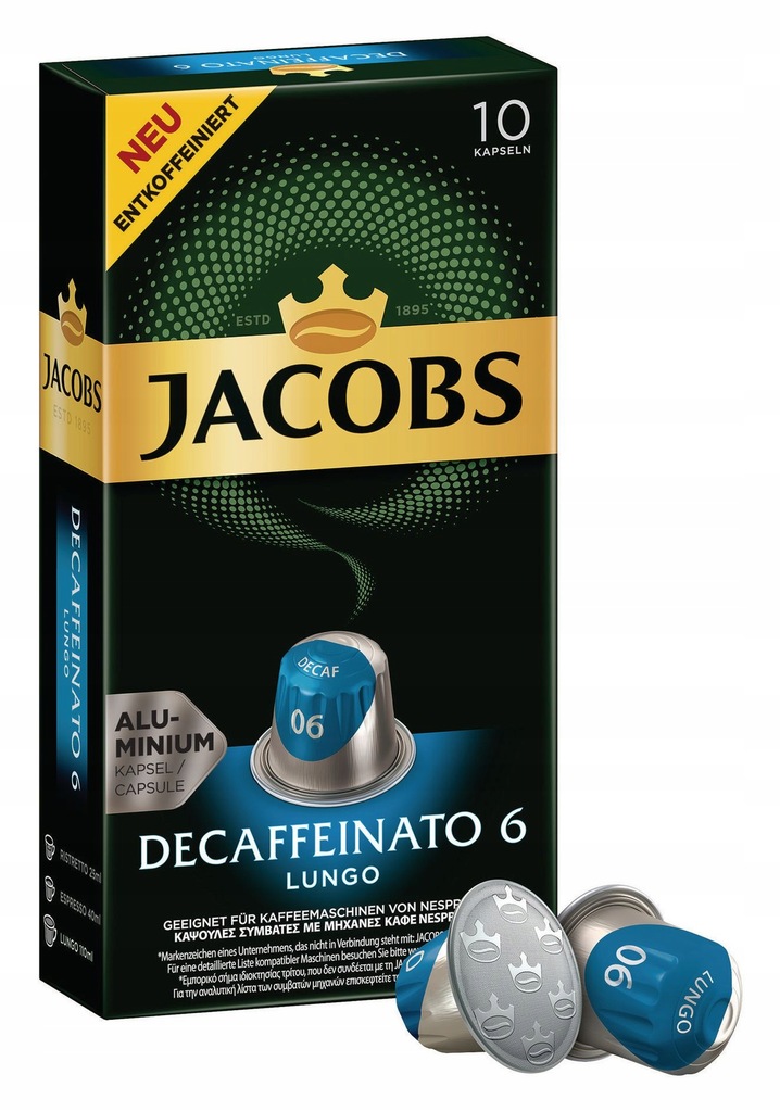 KAWA do NESPRESSO JACOBS Decaffeinato Lungo 10szt