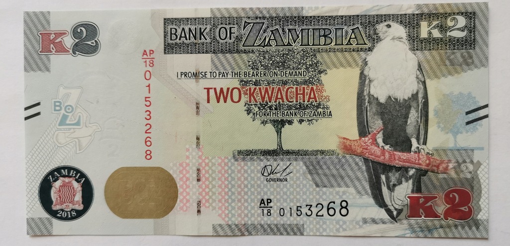 Zambia 2 kwacha 2018 UNC