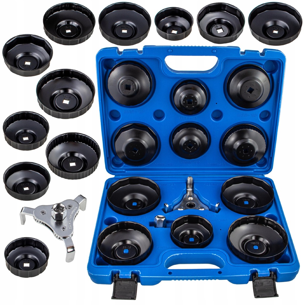 KLUCZE NASADOWE NASADKI DO FILTRÓW OLEJU 13 EL + KLUCZ PAZURKOWY 63MM-102MM