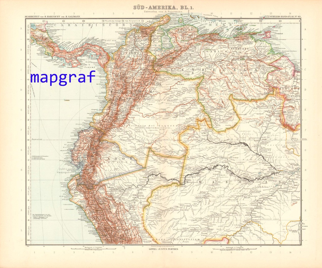 AMERYKA POŁUDNIOWA część 1 mapa z 1906 roku 95