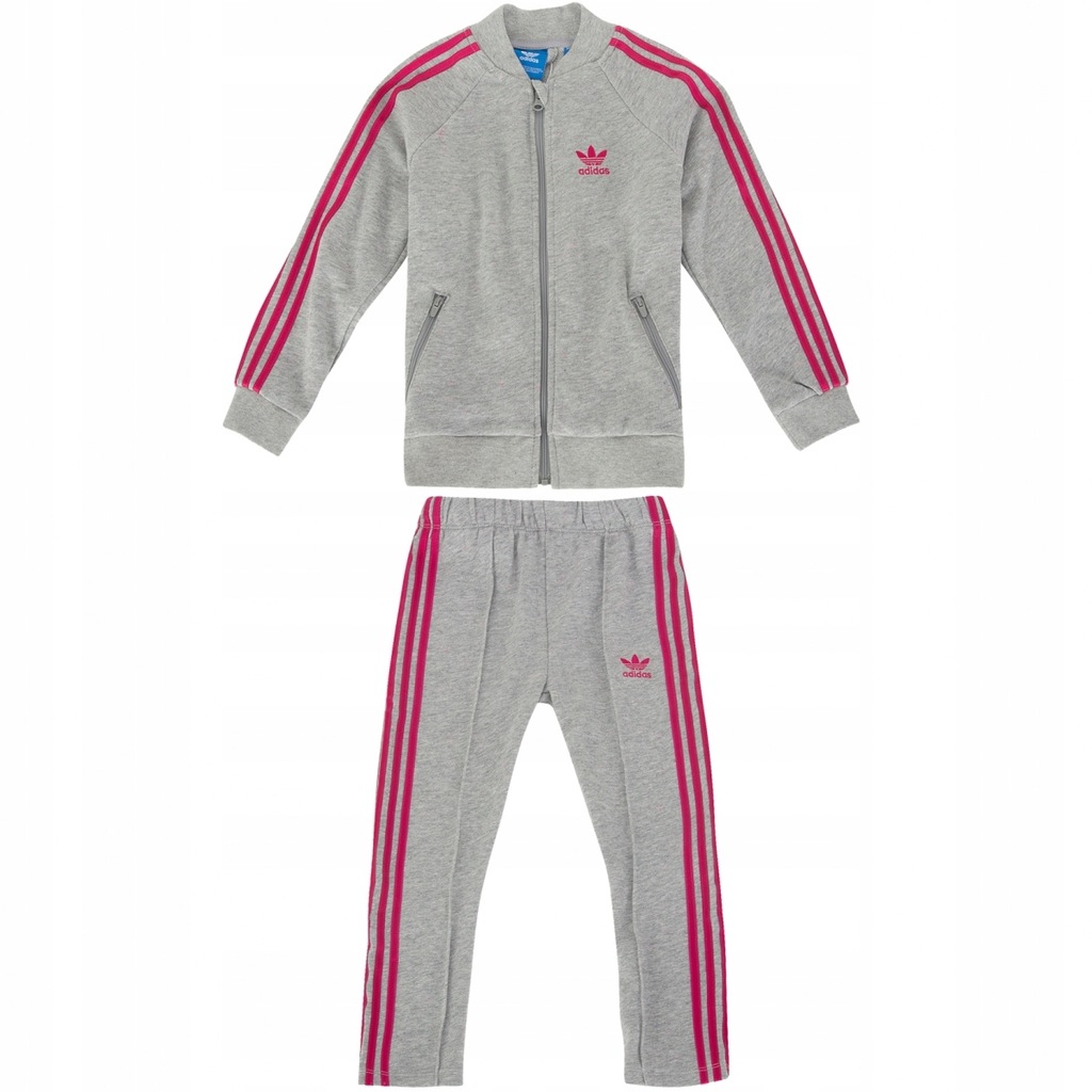 Adidas dres dziewczęcy komplet bluza spodnie 98