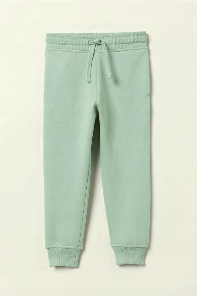 NOWE H&M spodnie dresowe miętowe 110