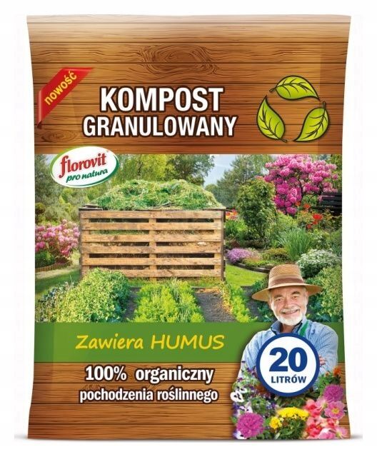 Florovit KOMPOST GRANULOWANY 20l Z HUMUSEM nawóz ekologiczny organiczny