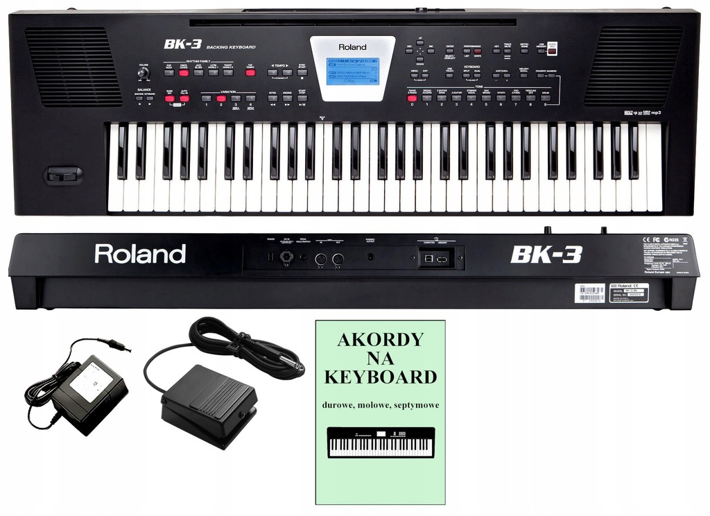 Roland BK-3 Keyboard-Syntezator +Pedał +Podręcznik