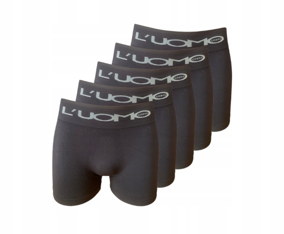 5-Pak Majtek Męskich L'UOMO Czarne Mikrofibra S/M