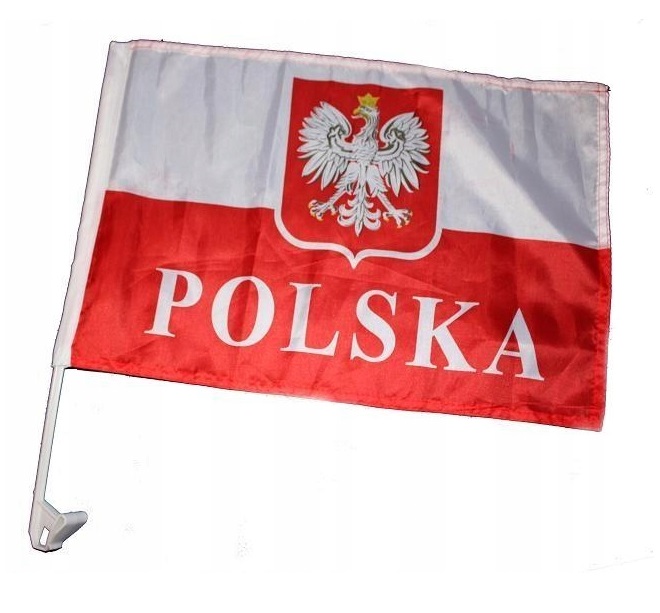 FLAGA NA SZYBĘ SAMOCHODU DRZWI OKNO POLSKA UCHWYT