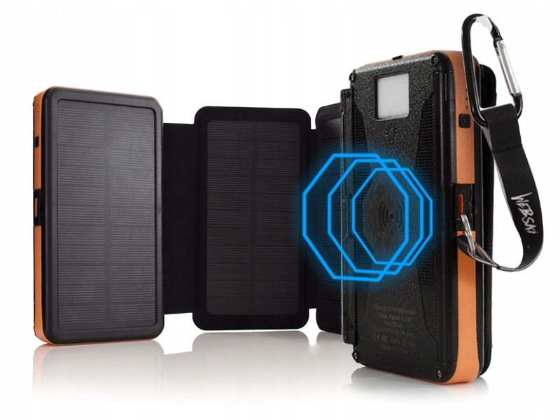 POWER BANK SOLARNY ŁADOWARKA INDUKCYJNA 16000mAh