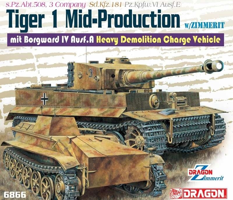 Купить Tiger I Mid Zimmerit + танк Borgward Dragon 6866: отзывы, фото, характеристики в интерне-магазине Aredi.ru