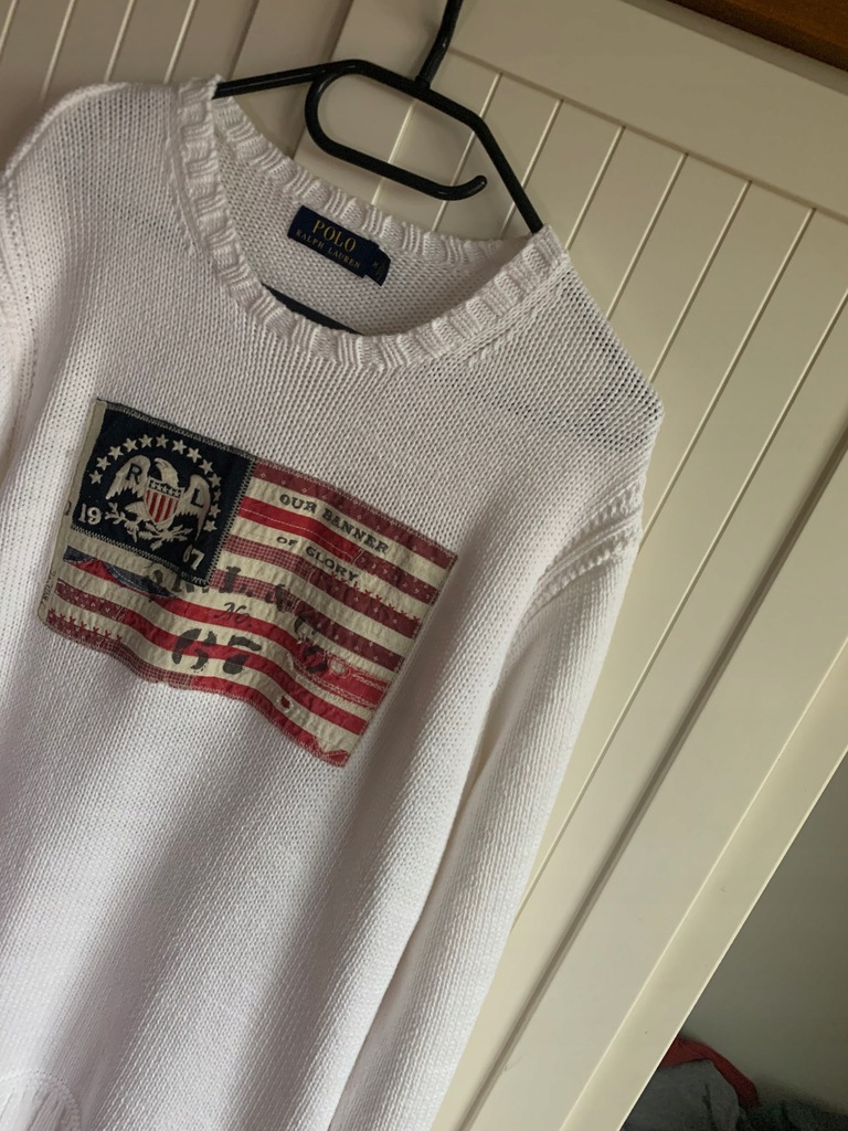 Sweter z flagą Ralph Lauren M