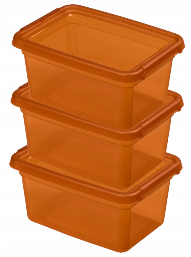 3 x pojemniki na żywność zestaw pojemników 1.5l Pomarańczowe