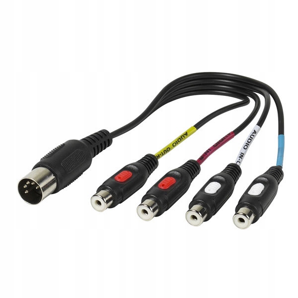 Adapter DIN 5pin - 4 x RCA 0,2m WEJ / WYJ Vivanco Sklep Warszawa C.H.LAND