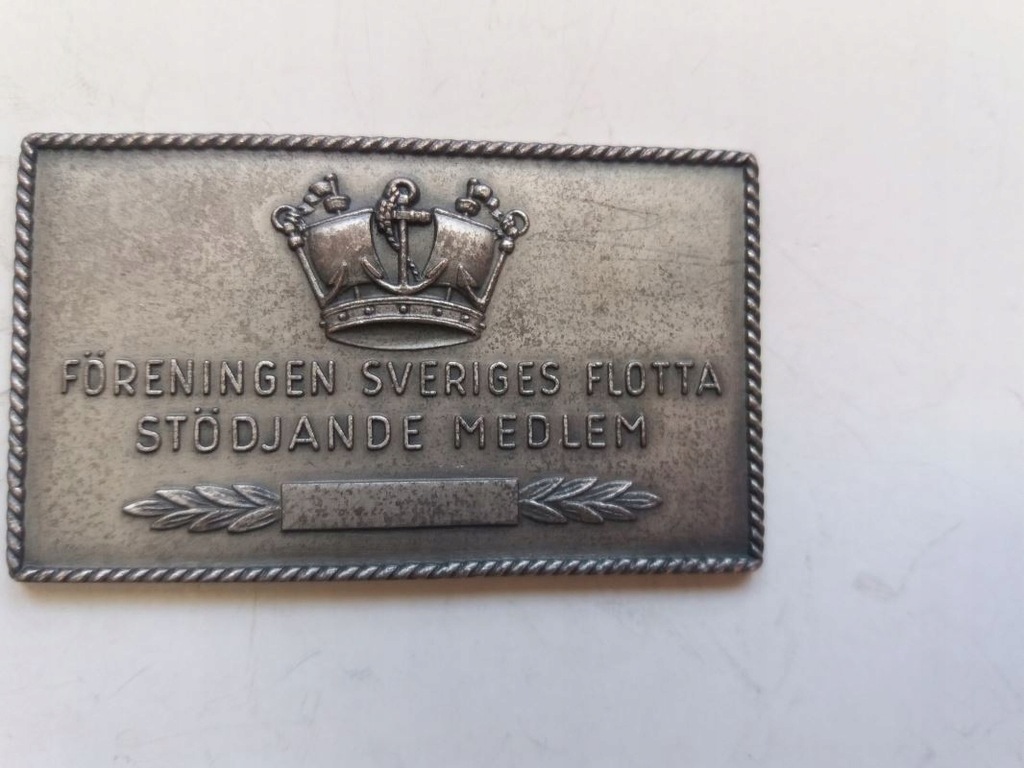 foreningen sveriges flotta stödjande medlem, tabliczka plakietka Szwecja