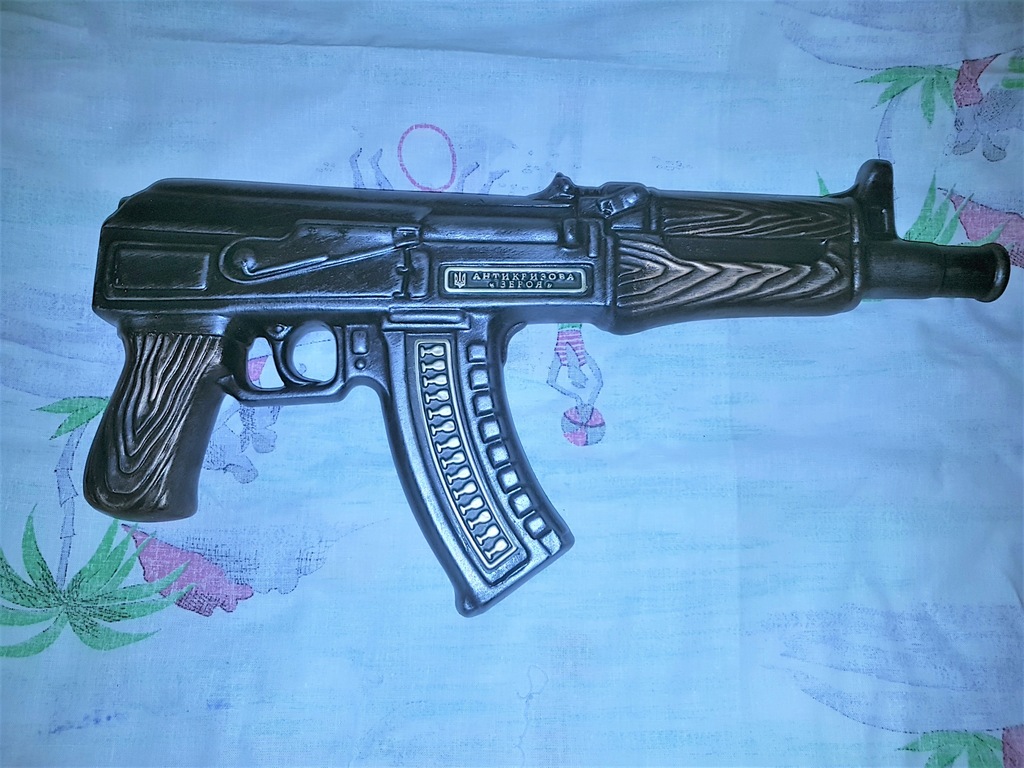 BUTELKA KARAFKA CERAMICZNA KARABIN AK-47 1L