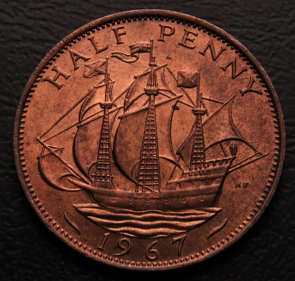 ANK ANGLIA HALF PENNY 1967 piękna!