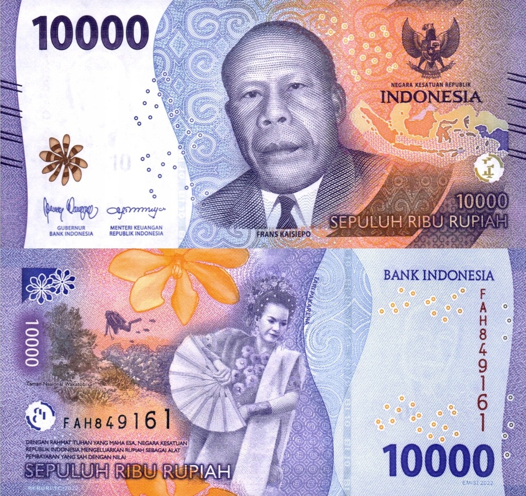 # INDONEZJA - 10000 RUPII - 2022 - P-165 - UNC