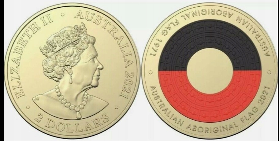 Australia 2 dolary 2021r Flaga aborygeńska z rolki