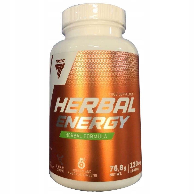 TREC HERBAL ENERGY 120 KAPSUŁEK ENERGIA GUARANA ŻEŃ-SZEŃ SUPLEMENT DIETY