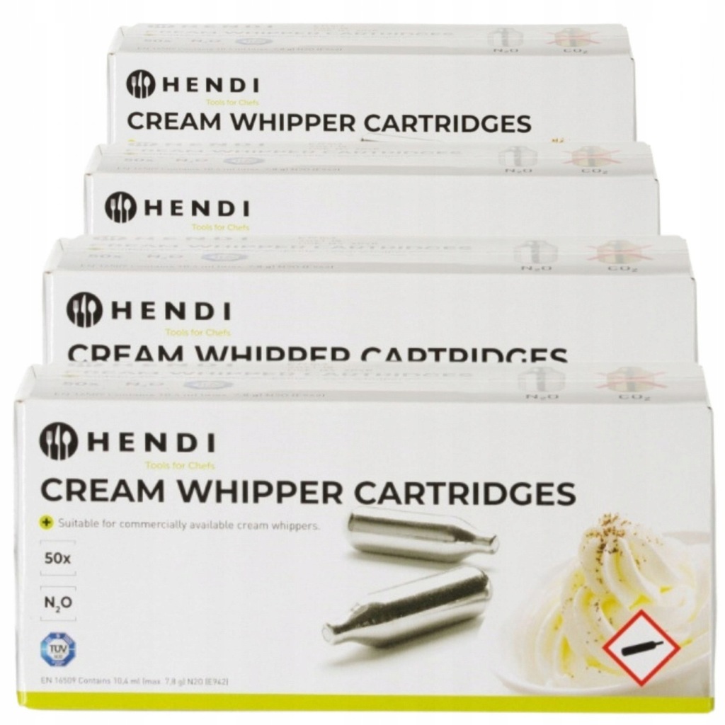 Naboje do syfonu do bitej śmietany 200 sztuk HENDI