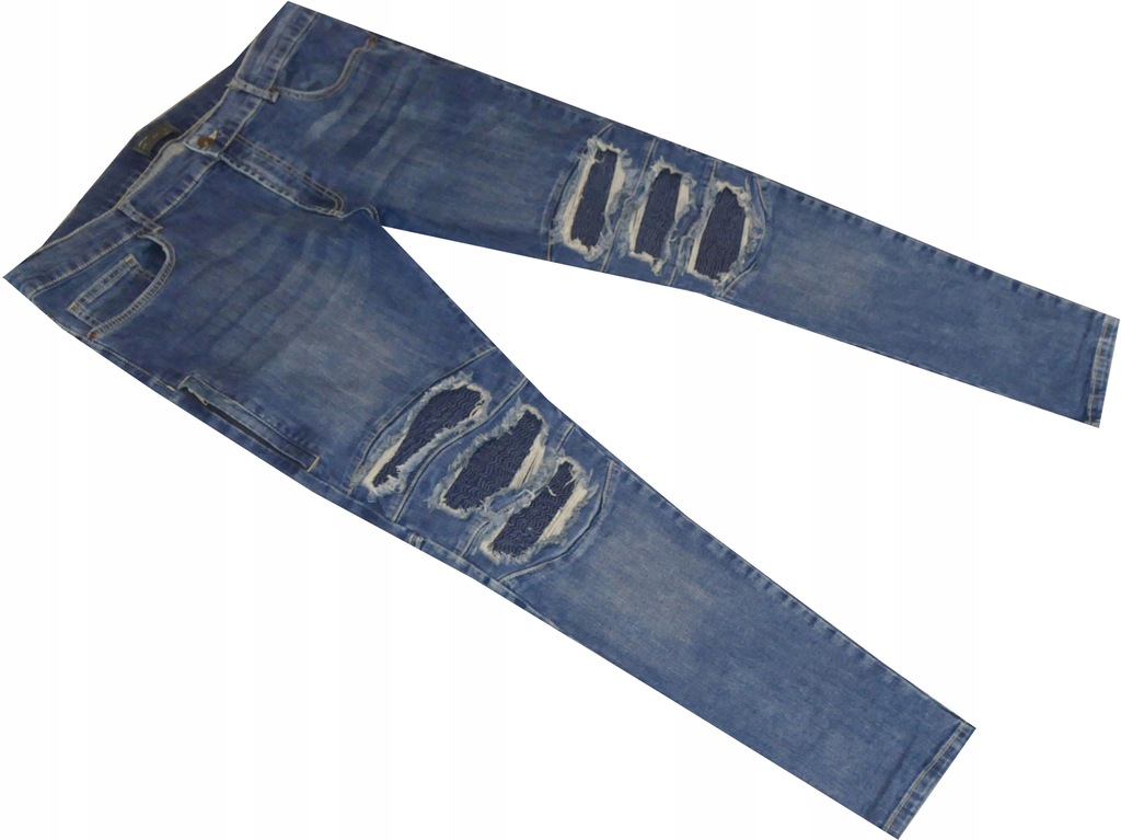 ZARA MAN_W38 L32_Spodnie JEANS RURKI dziury 020