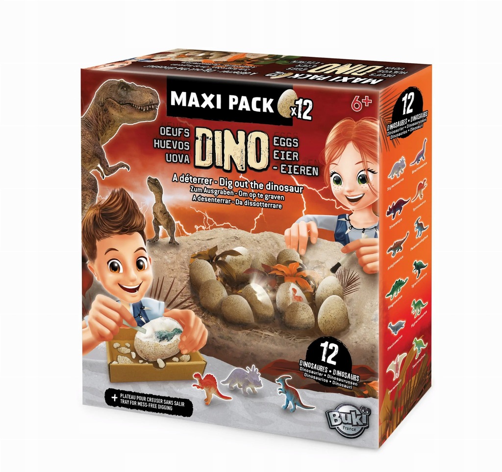 Mega paka jajek dinozaura - 12 sztuk Buki