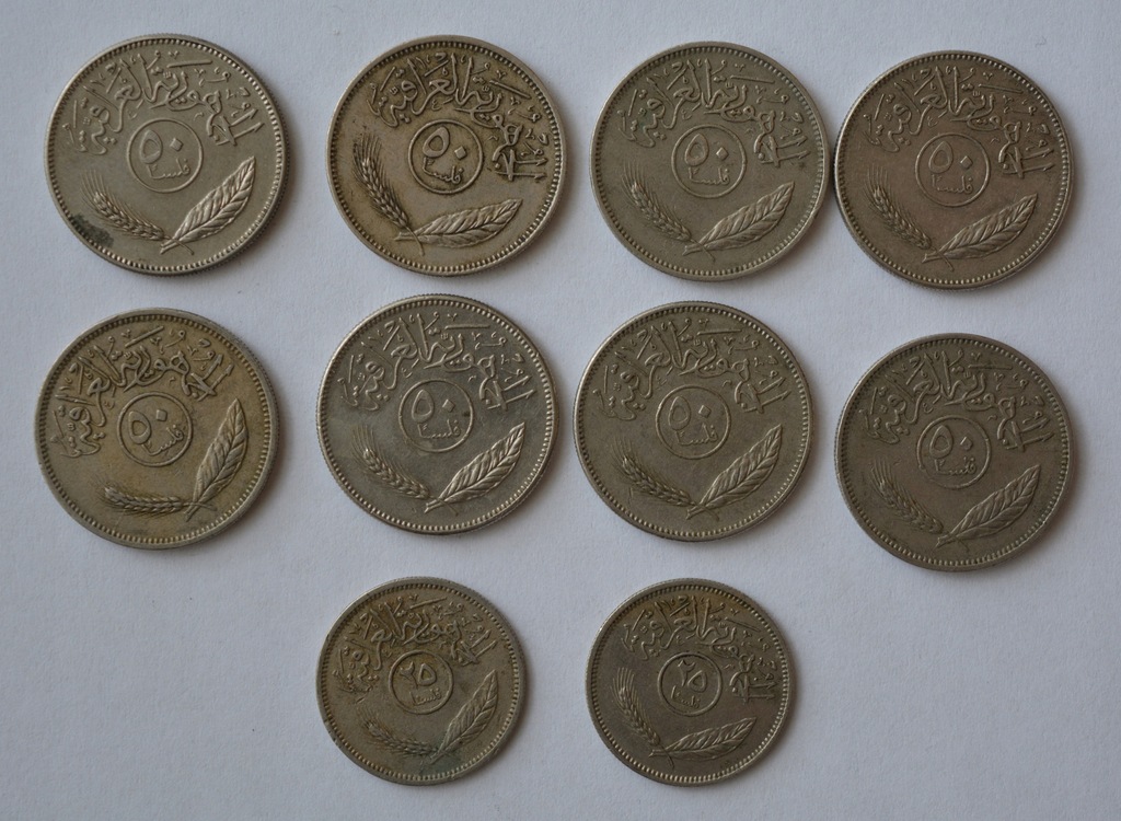 Irak 25 fils 1969-1981 (2) i 50 fils 1969-1990 (8)