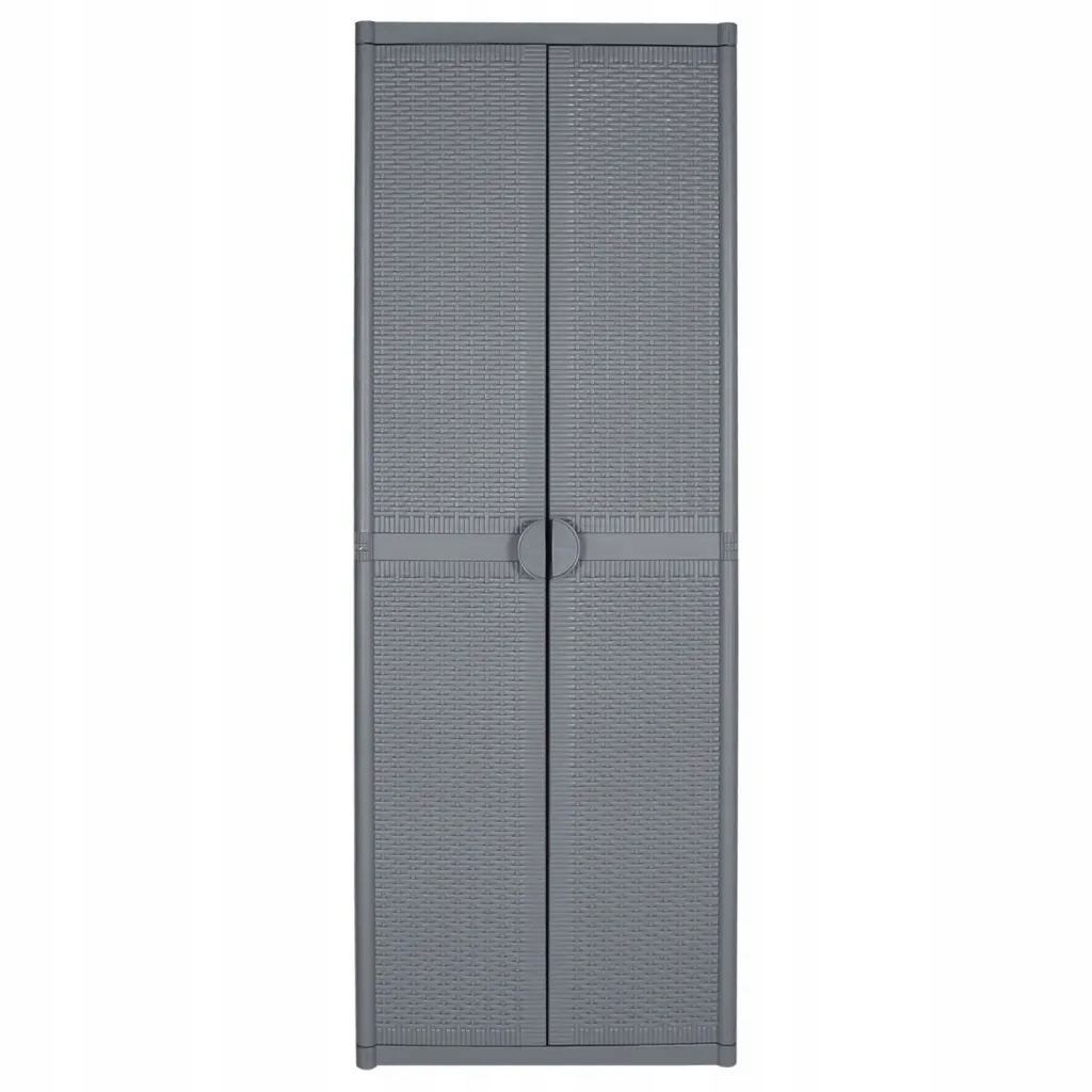 vidaXL Szafa ogrodowa, szara, 65x45x172 cm, rattan PP