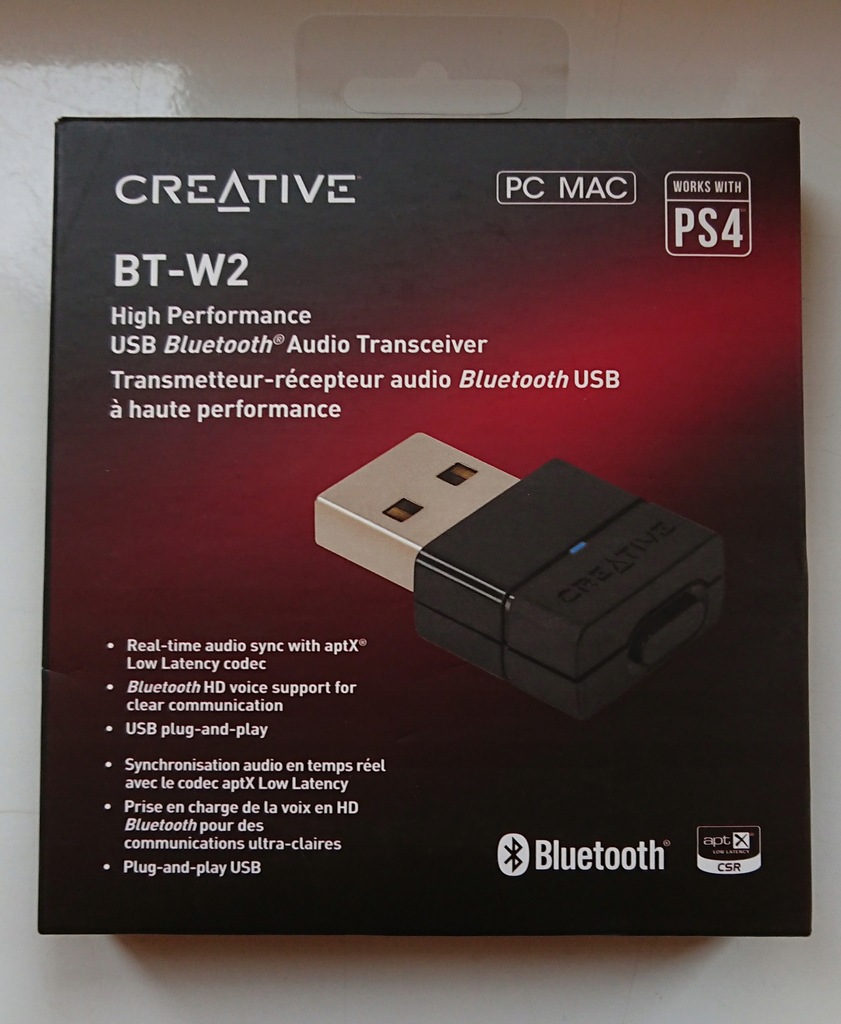 Adapter Creative BT-W2 Bluetooth Audio USB PS4