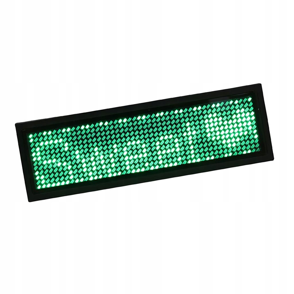 LED Badge Digital Scrolling Message Name Tag, Rechargeable Green