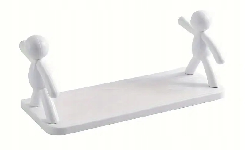 PÓŁKA ŚCIENNA BIAŁA ŁAZIENKOWA SAMOPRZYLEPNA POD PRYSZNIC Z LUDZIKAMI