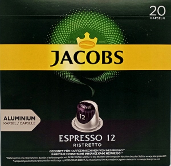 Jacobs Nespresso Caps 20 Espresso 12* Ristretto