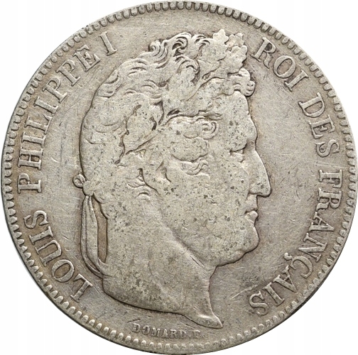 7. Francja, 5 franków 1843 A, Ludwik Filip I