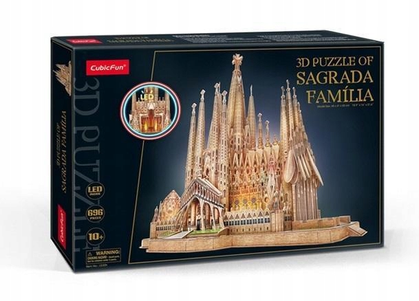 PUZZLE 3D SAGRADA FAMILIA LED, CUBIC FUN