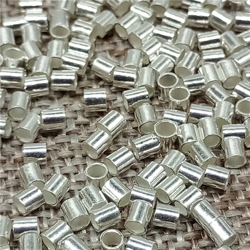 Bulk 925 Sterling Silver Tiny Crimp Tube Beads