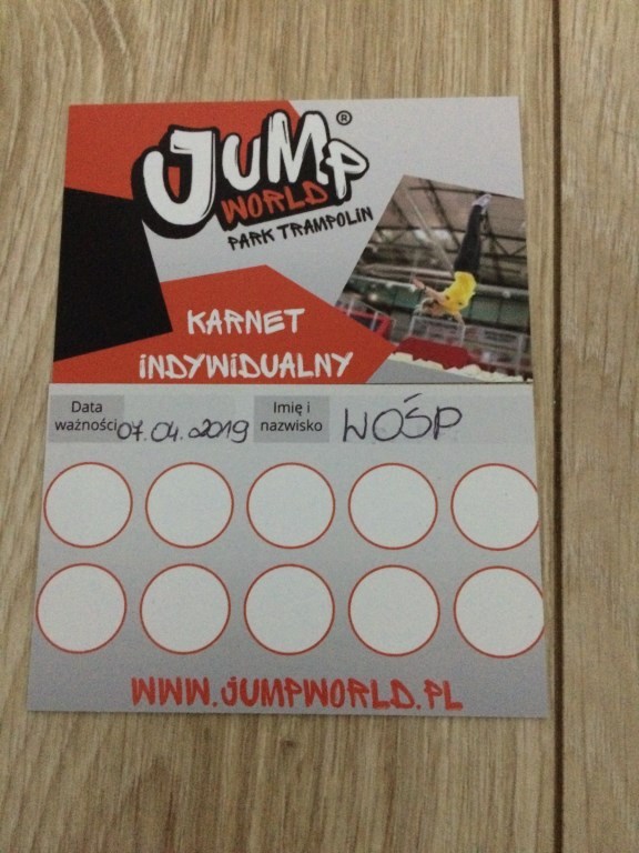 Karnet na 10 wejść do Jump World
