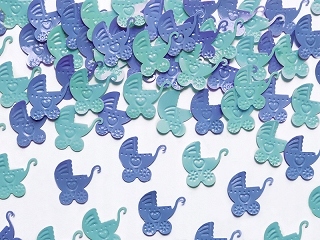 Konfetti wózek niebieskie Baby Shower dekoracje