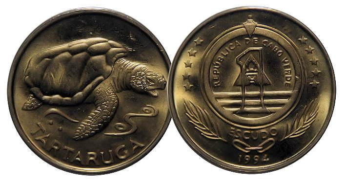 1994 CABO VERDE - 1 ESCUDO - ŻÓŁW TARTARUGA [2]