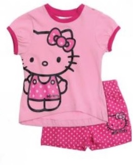 Hello Kitty Komplet koszulka i spodenki róż 62