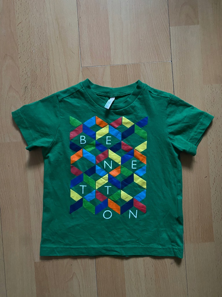 Benetton t-Shirt 98cm 2 L bawełna organiczna
