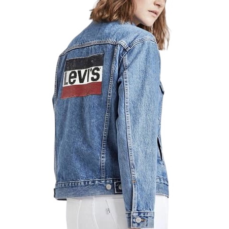 LEVIS Kurtka Katana Jeansowa Damska Logowana na Plecach Cekinami r. S