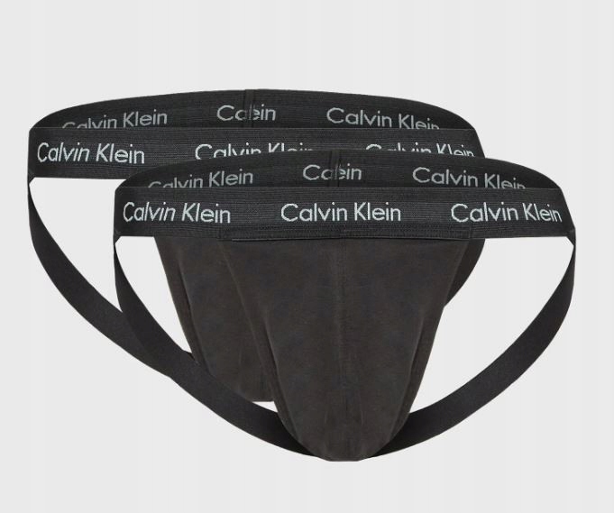 CALVIN KLEIN MĘSKIE STRINGI CZARNE Z LOGO 2 PACK CALVIN KLEIN L 0Z7A3_A*