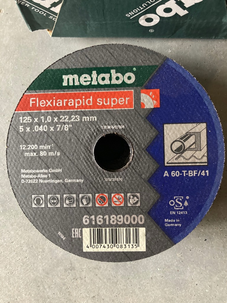 TARCZA DO CIĘCIA METABO FLEXIARAPID SUPER 125X1,0