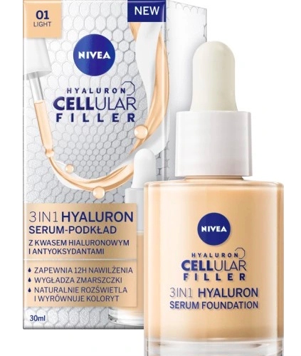 NIVEA HYALURON CELLULAR FILLER Serum-podkład do twarzy jasny 30ml